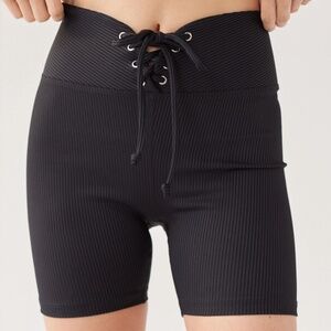 YEAR OF OURS LACE UP FOOTBALL BIKER SHORTS - BLACK - SMALL - SOLD OUT